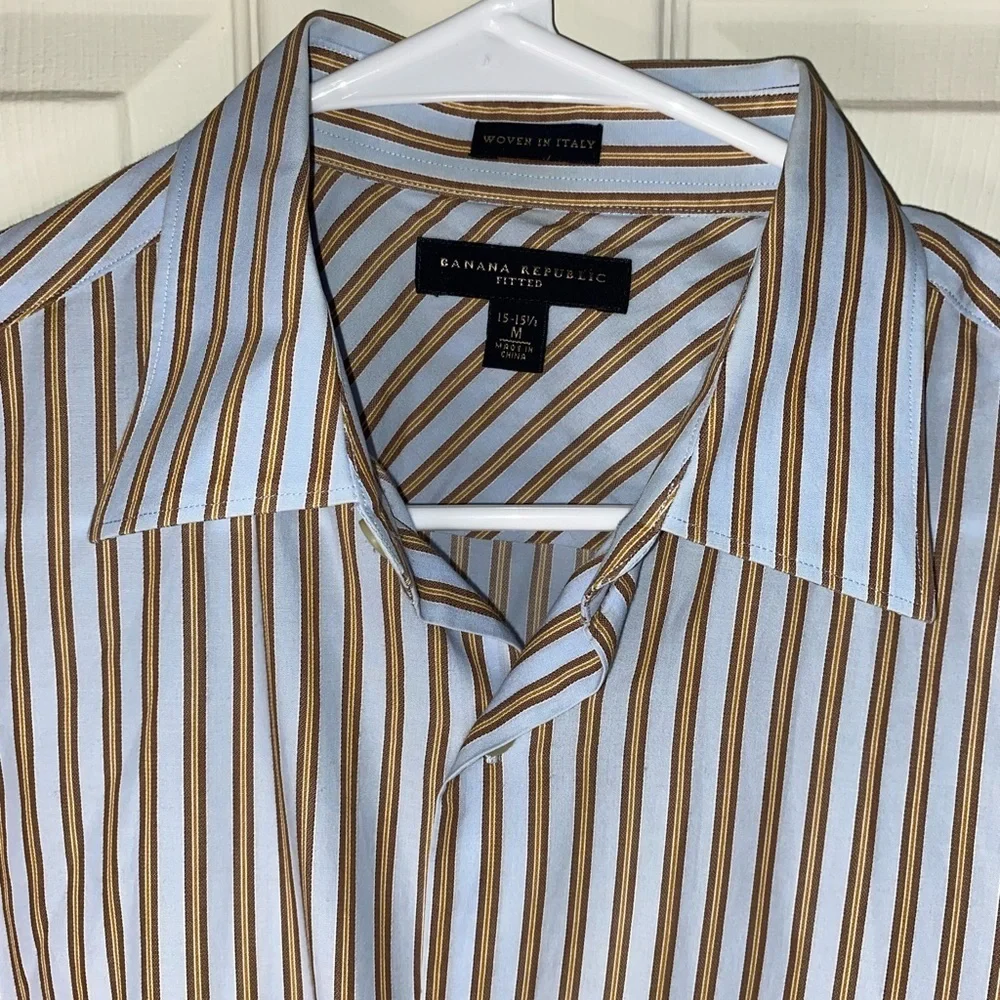 SET OF 2 Banana Republic Men's Pinstriped Long Sleeve Button Down Shirts